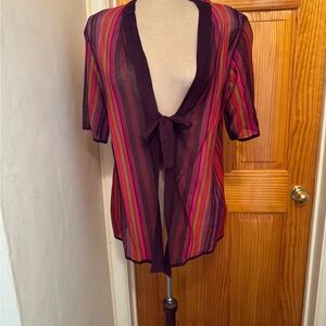 Soft Surroundings Striped Tie-Front Top